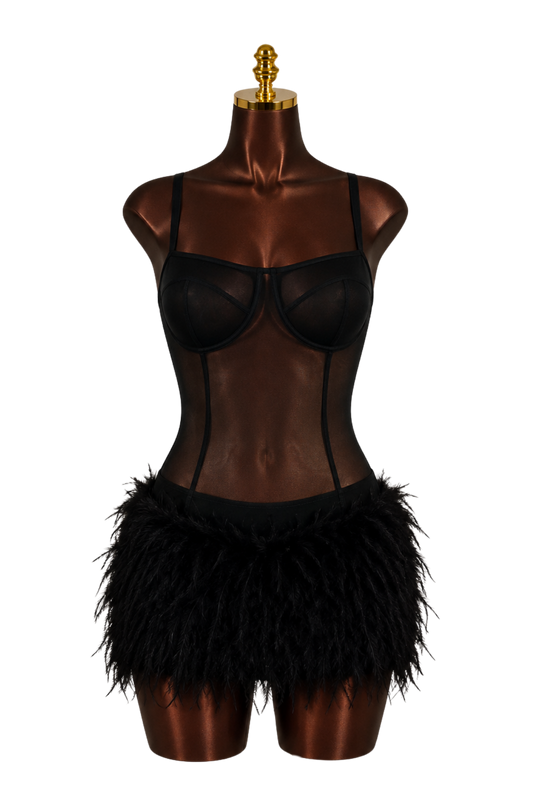 Midnight Mesh Mini Dress