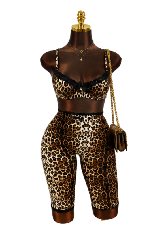 Leopard Lounge Capri Set