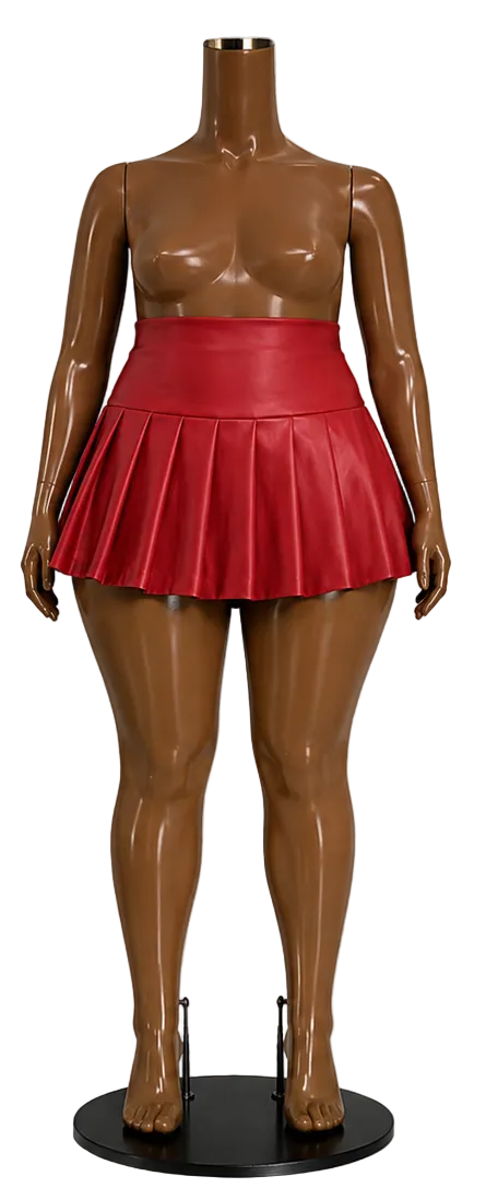 Kurvy Girl Leather Mini Skirt